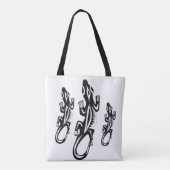 Schwarzweißeidechse im Stammesstil Tasche (Rückseite)