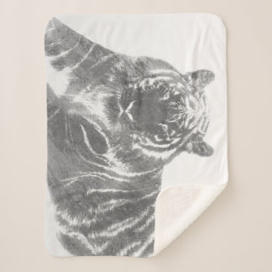 Schwarzweißer Tiger Sherpadecke