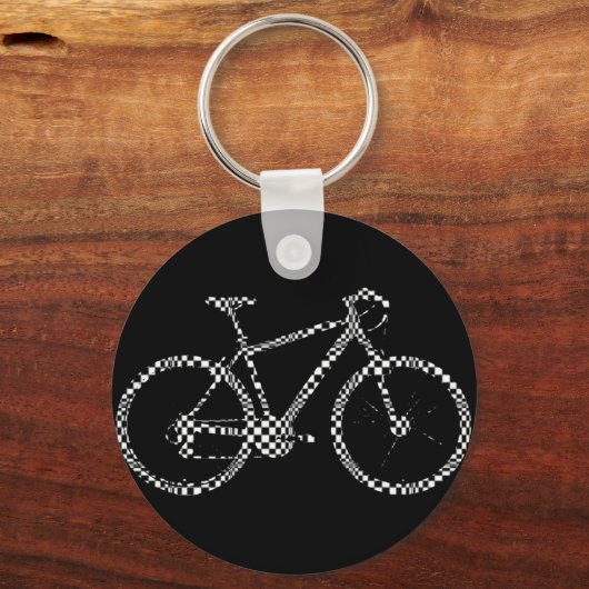 Schwarzweißfahrrad Schlüsselanhänger (Vorderseite)