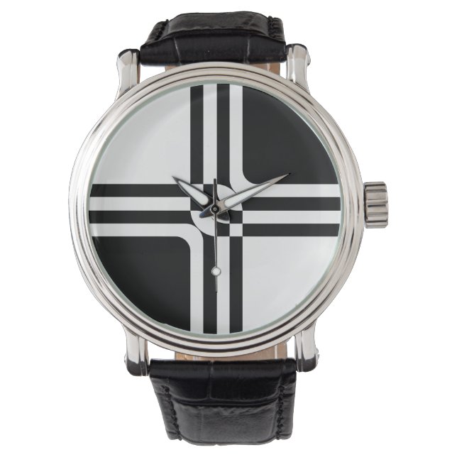 Schwarzweißfantasie Armbanduhr (Vorderseite)