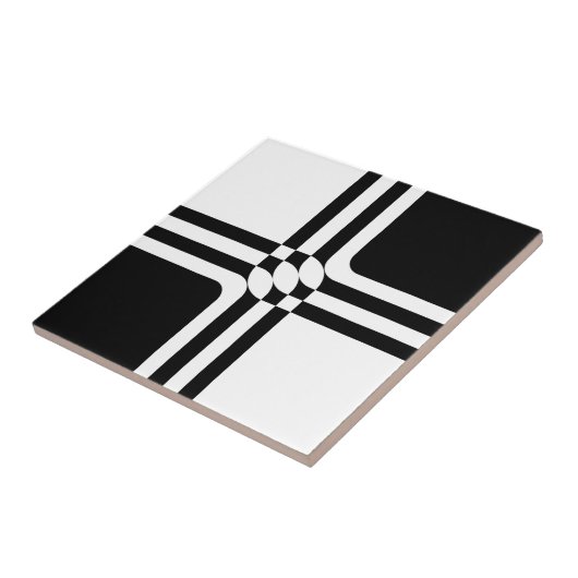 Schwarzweißfantasie Fliese (Seite)