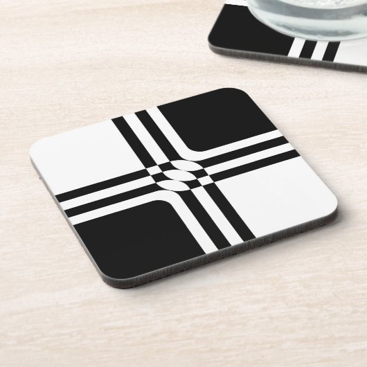 Schwarzweißfantasie Getränkeuntersetzer (Linke Seite)