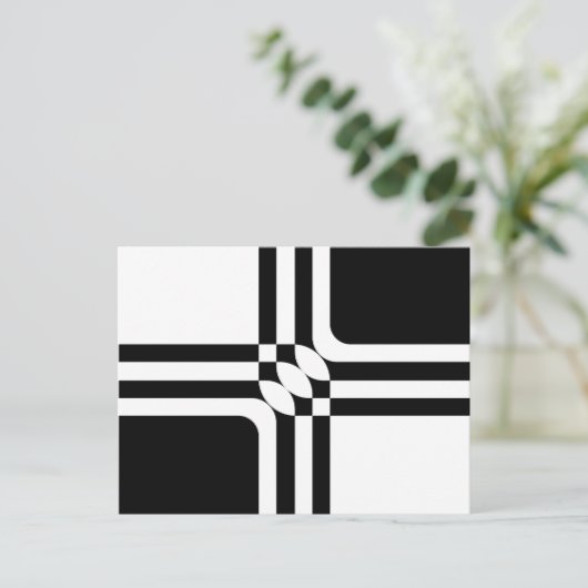Schwarzweißfantasie Postkarte (Stehend Vorderseite)