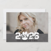 Schwarzweißfarbe Abschluss 2 Foto Einladung (Rückseite)