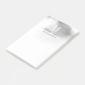 Schwarzweißfarbe Abstrakt Mit Monogramm Post-it Klebezettel (angewinkelt)