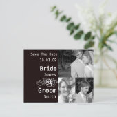 Schwarzweißfarbe Ankündigungspostkarte (Stehend Vorderseite)