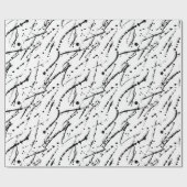 Schwarzweißfarbe Spritzer Geschenkpapier (Flach)