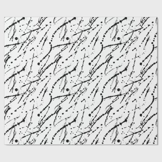 Schwarzweißfarbe Spritzer Geschenkpapier (Flach)