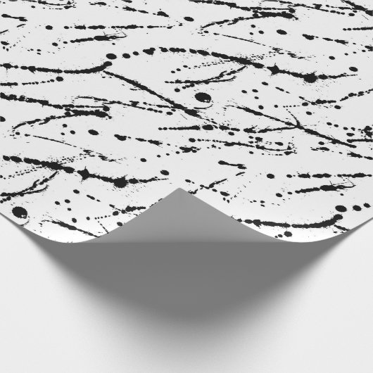 Schwarzweißfarbe Spritzer Geschenkpapier (Ecke)
