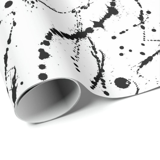 Schwarzweißfarbe Spritzer Geschenkpapier (Rolleneckpunkt)