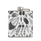 Schwarzweißfedern Flachmann (Rückseite)