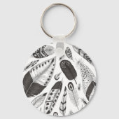 Schwarzweißfedern Schlüsselanhänger (Vorderseite)