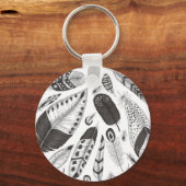 Schwarzweißfedern Schlüsselanhänger (Vorderseite)