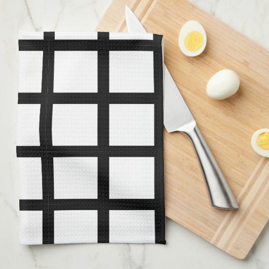 Schwarzweißfenster Geschirrtuch (Viertel Falte)