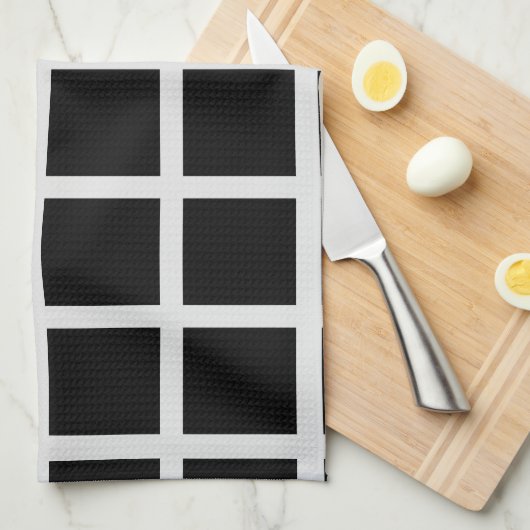 Schwarzweißfenster Geschirrtuch (Viertel Falte)