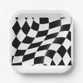 Schwarzweißflagge Pappteller (Vorderseite)