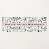 Schwarzweißfleck mit rosa Streifen personalisiert Yogamatte (Vorderseite (Horizontal))