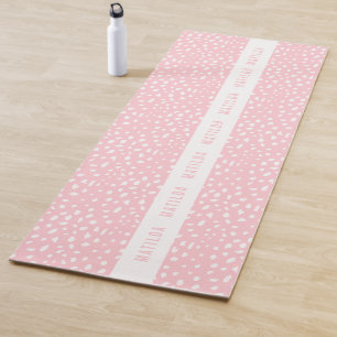 Schwarzweißfleck mit rosa Streifen personalisiert Yogamatte