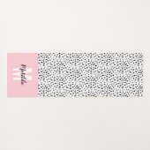 Schwarzweißfleck mit rosa Streifen personalisiert Yogamatte (Rückseite (Horizontal))