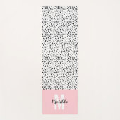 Schwarzweißfleck mit rosa Streifen personalisiert Yogamatte (Vorderseite)