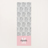 Schwarzweißfleck mit rosa Streifen personalisiert Yogamatte (Rückseite)