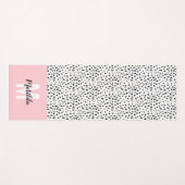 Schwarzweißfleck mit rosa Streifen personalisiert Yogamatte (Vorderseite (Horizontal))
