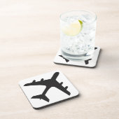 Schwarzweißflugzeugdesign Getränkeuntersetzer (Rechte Seite)
