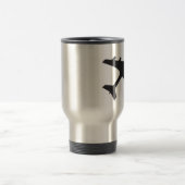 Schwarzweißflugzeugdesign Reisebecher (Mittel)