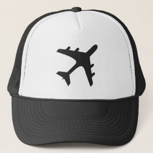 Schwarzweißflugzeugdesign Truckerkappe