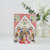 Schwarzweißflüster Postkarte (Stehend Vorderseite)