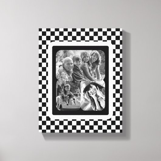 Schwarzweißfoto-Collage Vintag Leinwanddruck (Vorderseite)