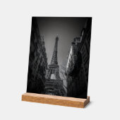 Schwarzweißfoto des Eiffelturms Acrylschild (Winkel)