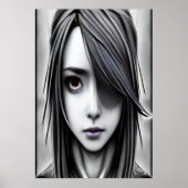 Schwarzweißfrau | AI Art Poster (Vorne)