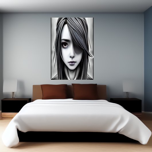 Schwarzweißfrau | AI Art Poster