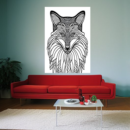 Schwarzweißfuchs | AI Art Poster