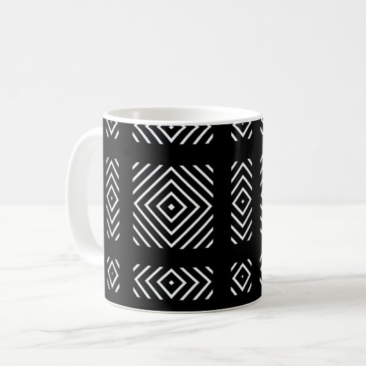 Schwarzweißgeometrie Ama Kaffeetasse (Vorderseite Links)