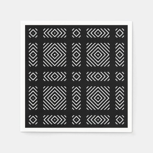 Schwarzweißgeometrie Ama Serviette (Vorderseite)