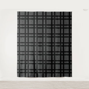 Schwarzweißgeometrie Ama Wandteppich