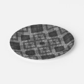 Schwarzweißgeometrie Pappteller (Schrägansicht)