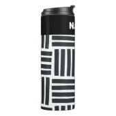 Schwarzweißgewebe Thermosbecher (Nach links gedreht)