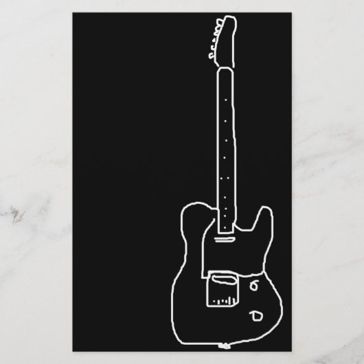 Schwarzweißgitarre Briefpapier (Vorderseite)