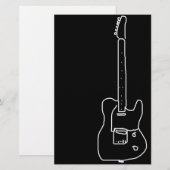 Schwarzweißgitarre Briefpapier (Vorne/Hinten)