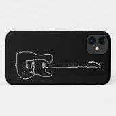 Schwarzweißgitarre Case-Mate iPhone Hülle (Rückseite (Horizontal))