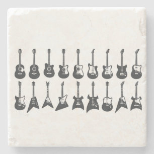 Schwarzweißgitarren Steinuntersetzer