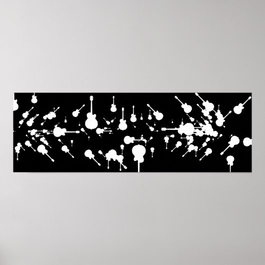 Schwarzweißgitarrist Poster (Vorne)