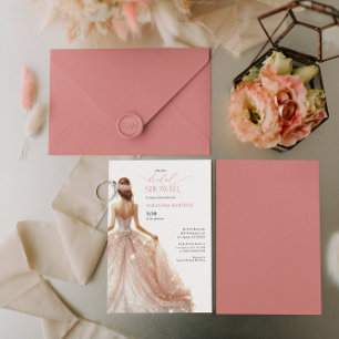 Schwarzweißglänzende Glam Gown Brautparty laden ei Einladung