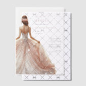 Schwarzweißglänzende Glam Gown Brautparty laden ei Pergament Einladungen (Versetzt (Einladung))