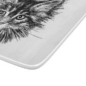 Schwarzweißglas Schneidebrett (Ecke)