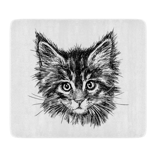 Schwarzweißglas Schneidebrett (Vorderseite)