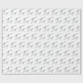 SchwarzweißGondeln mit Skiern Geschenkpapier (Flach)